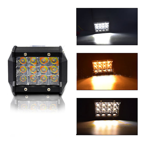 Luz de trabajo LED de doble color con lámpara 36W12 de 4 pulgadas, luz para vehículo todoterreno
