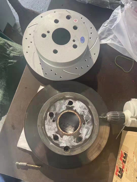 Rotor de freno de disco delantero y trasero completo + kit de pastillas de freno de cerámica