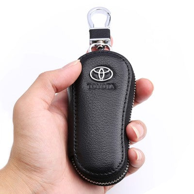 Straight leather car key case