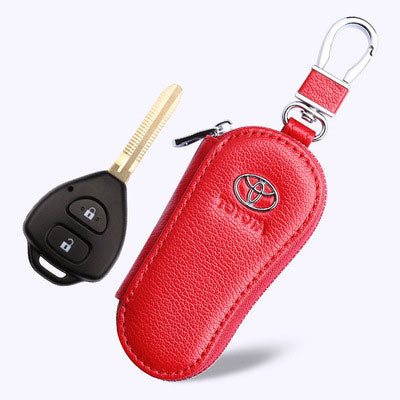 Straight leather car key case
